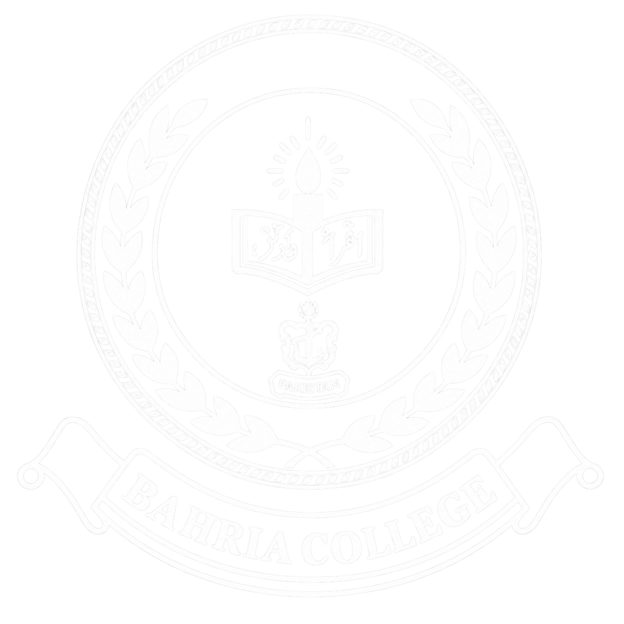 white bahria college crest emblem